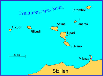 Karte: Äolische Inseln